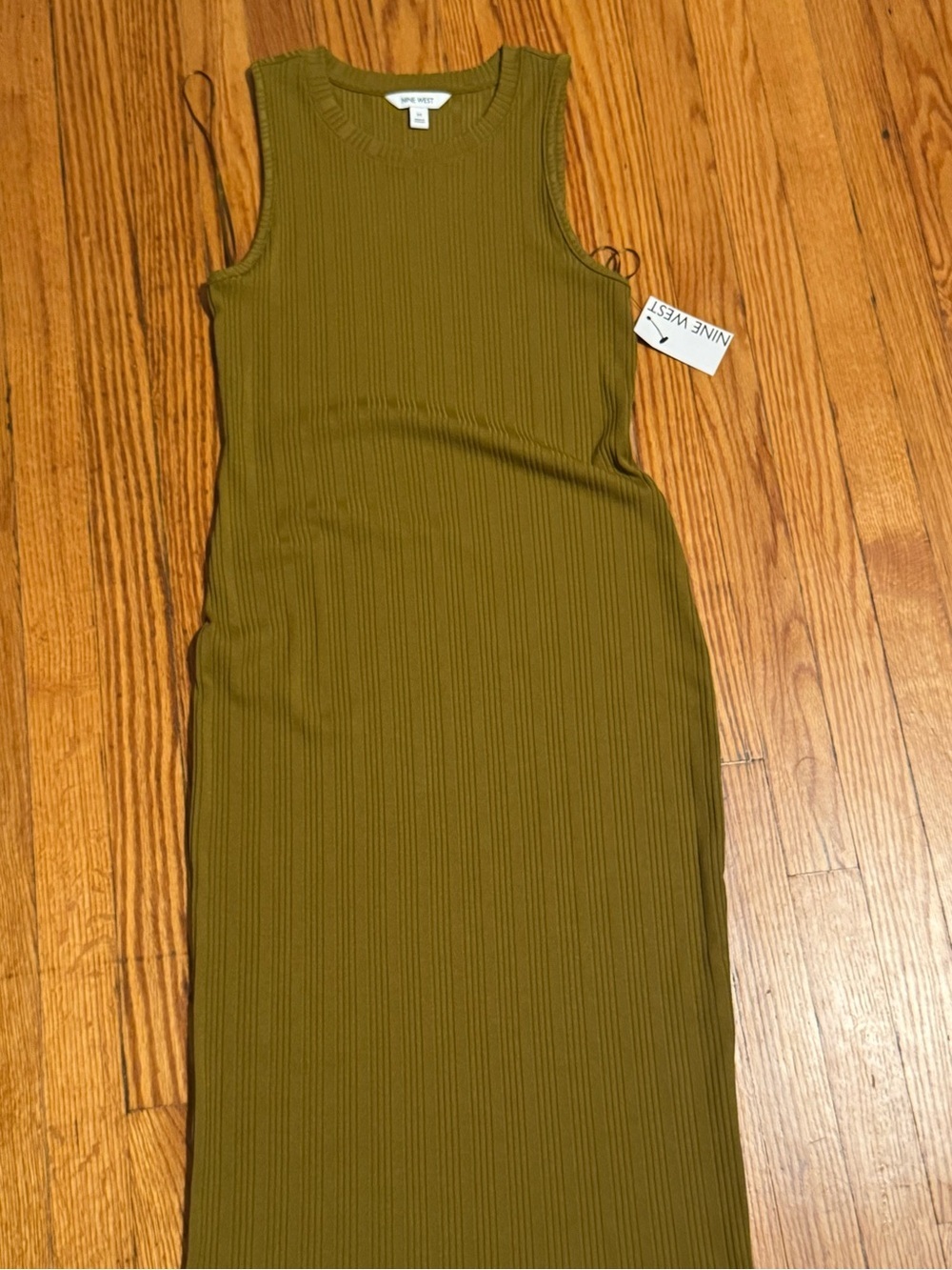 Nine West Olive Ribbed Tank Dress Size Medium